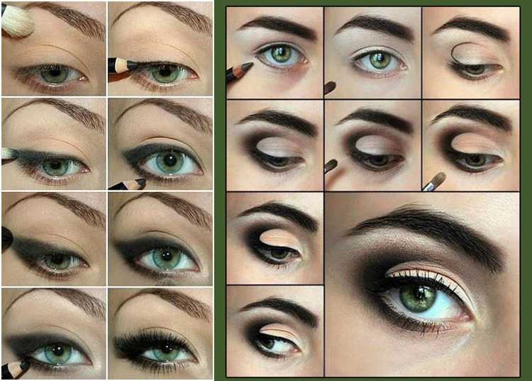 Вечерний макияж фото для зеленых глаз пошаговое фото